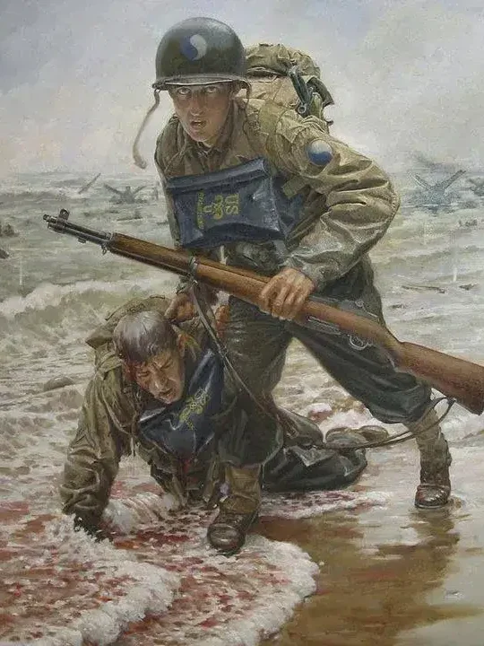 Deux soldats en commémoration à notre spectacle 1939/1945
